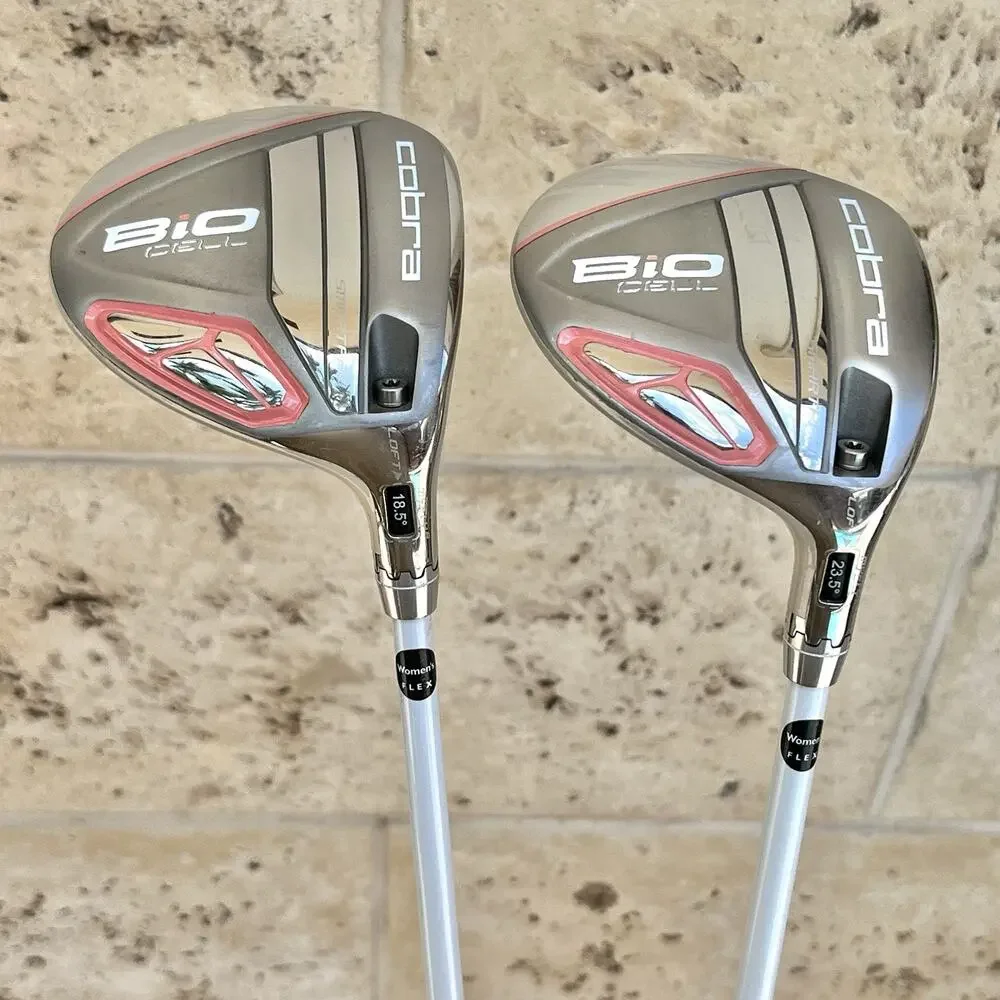Women's Cobra Bio Cell Pink 3-5w & 7-9w Sets of 2 Woods RH Graphite w/ New Grips - Picture 1 of 11